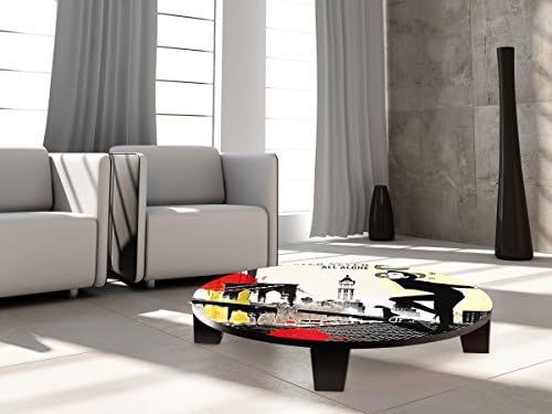 TAF DECOR TAF-ATZAN-011B  "Meet me on the Rooftops" Art Coffee Table, 44" x 44" x 7.5"