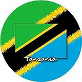 58mm Round Badge Style Fridge Magnet Tanzania Flag