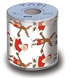 bedrucktes Toilettenpapier - Santa und Elch Box Hoehe 10cm