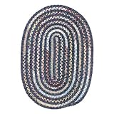 10' Round Braided Cotton Lapis Blue Area Rug