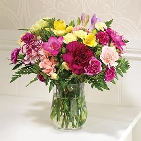 Friendship Bouquet Carnations and Freesias in Mixed Colours
