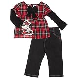 Disney Baby-Girls Infant Plaid Minnie Pant Set