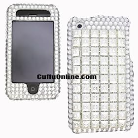 Cuffu - White Diamond - Apple iPhone 3G 3GS Diamond Case Cover + Screen Protector Perfect for Sprint / AT&T / Nextel / T-mobile / Verizon / Metro PCS / US Cellular / Cricket , Makes Perfect Gift In Only One LOWEST Shipping Rate $2.98 - Goes With Everyday Style And Apparel