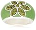 Sterling Silver Green Crystal Flower Ring by David Sigal