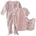 Vitamins Baby Baby-Girls Patchwork Cowgirl 3-Piece Footed Coverall Set, Pink, 9 Months