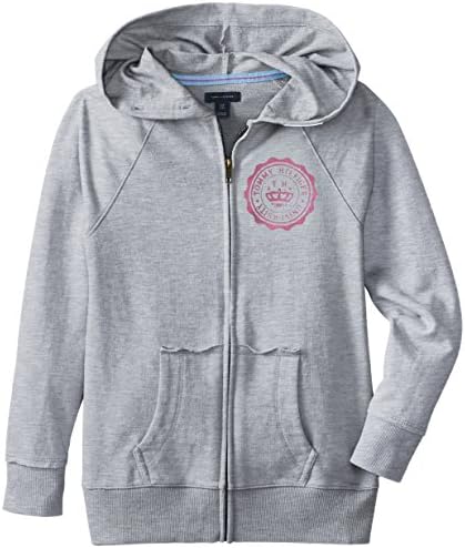 Tommy Girl Big Girls' Active Hoodie, Medium Grey Heather, Large