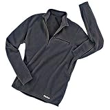 TAIGA Men's Polartec Microfleece SPORT Long-sleeved Zip Sports Shirt, Black, MADE IN CANADA