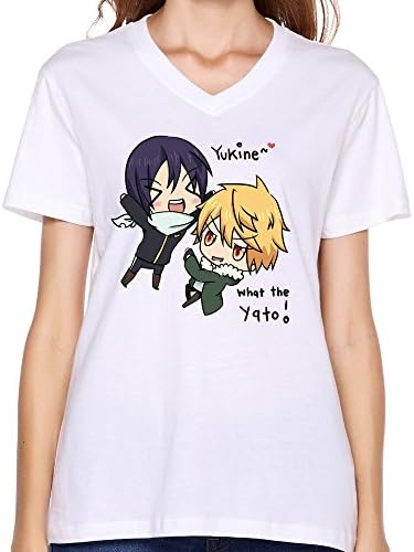 Women V-neck Noragami What The Yato Yukine White XL T-shirt