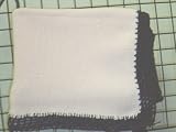 Bk1, Knitted on Hand Knitting Machine Baby Pink Cotton 31 Inches By 45 Inches Blanket Trimmed By Hand Crochet with Black Chenille for Newborns and Infants