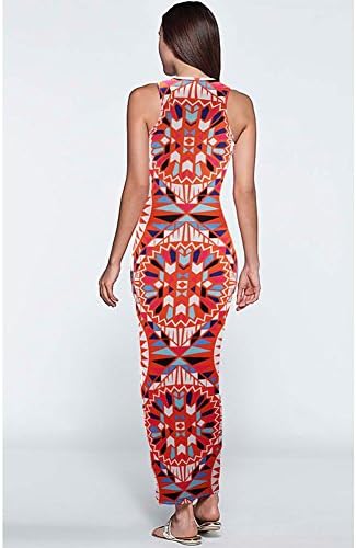 RUIYGE®Sexy Sleeveless Bodycon Printed Maxi Dress S