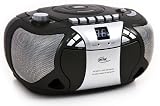 Zoom Produkt-Bild: Elta 6774 Tragbarer Stereo Radiorekorder (CD-Player, UKW-/MW-Tuner, Kassttendeck, 50 Watt PMPO Verstärker, Teleskopantenne, Lautsprecher) grau