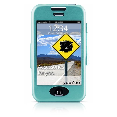 yooZoo Aluminum Hard Case for Apple iPhone 8GB and 16GB with Belt Clip - Tropical Blue