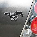 NCAA SMU Mustangs Silver Team Logo Chrome Auto Emblem