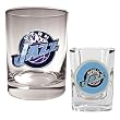 Utah Jazz NBA Rocks Glass & Square Shot Glass Set - Primary Logo by Great American Products