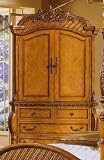 TV Armoire With Tan Wood Grain Finish