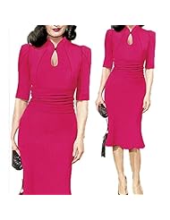 Vintage Mesh Mermaid Polyester/Rayon/Spandex Knee Length Bodycon Dress/Club Dress/Evening Dress/Prom Dress/Party Dress 