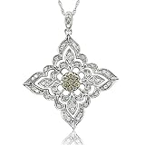 14k Gold White and Chocolate Brown Champagne Diamond Pendant Necklace - 0.25 carat