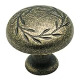 Amerock BP1581-R2 Inspirations Leaf 1-1/4-Inch Diameter Knob, Weathered Brass