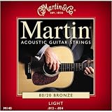 martin & co m140 acoustic guitar strings bronze light gauge 12-54 x2