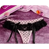 フリーサイズ 白×ピンクレース ハートいっぱいリボン付きキュートショーツ ランジェリー 紐パン セクシーショーツ SEXY パンティー パンツ テイストセクシー Tバック 下着 セクシーランジェリー ランジェリーセット マイクロビキニ ビキニ キャミソール レディース スケスケ 穴あき