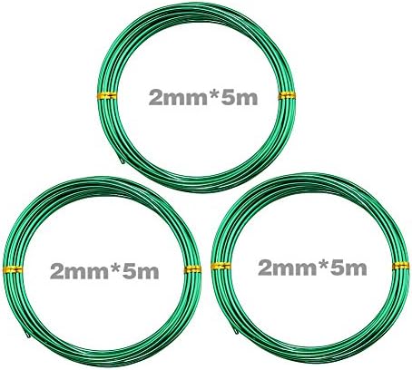Bonsai Tree Training Wire Green Color(2.0mm*16.4ft*3pcs)