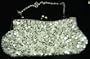 Silver Color Beaded Handbag with Sequins - Handmade Evening Purse