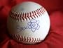 Saeko Dokyu Autographed ROLB Baseball, Gachi Boy, Yu Darvish, Proof Photo of Saeko Signing for Us.