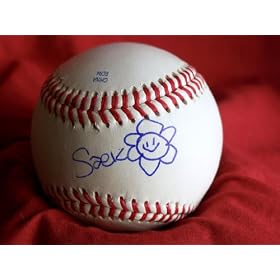 Saeko Dokyu Autographed ROLB Baseball, Gachi Boy, Yu Darvish, Proof Photo of Saeko Signing for Us.