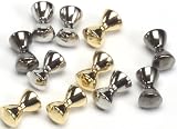 Dumbbell Eyes Brass Rounded ::: Fly Tying Material