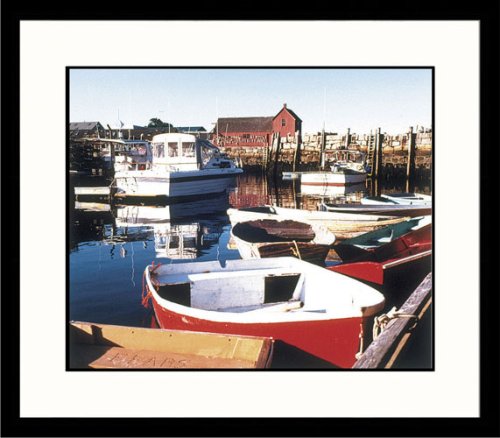 Great American Picture NE350 Boats at Rockport Framed Photograph