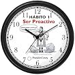 Habit 1 - Proactive Man (Spanish Text) - Wall Clock from THE 7 HABITS - CLOCK COLLECTION by WatchBuddy Timepieces (White Frame)