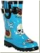 Chooka 'Tattoo City' Childrens Buckle Rubber Rain Boot Turquoise