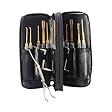 Loririri 24pcs Leather Packing Titanize Scissors Style Lock Opener and Single Hook Lock Picks