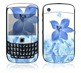 Blue Neon Flower Design Decal Skin Sticker for BlackBerry Curve 8500 Cell Phone