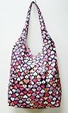 51DYVroVa%2BL. SL160  Trendy Sturdy Shopping Tote Bag   Color Hearts Pattern (Orange Purple Colors)
