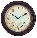 Springfield Precision Instruments 14" Metal Garden Clock with Thermometer and Hygrometer