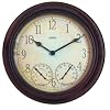 Springfield Precision Instruments 14" Metal Garden Clock with Thermometer and Hygrometer
