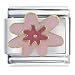 Jewelry : Pink Flower Italian Charms Bracelet Link