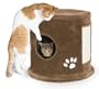 Lazy Pet Plush Single Cat Condo, Tan