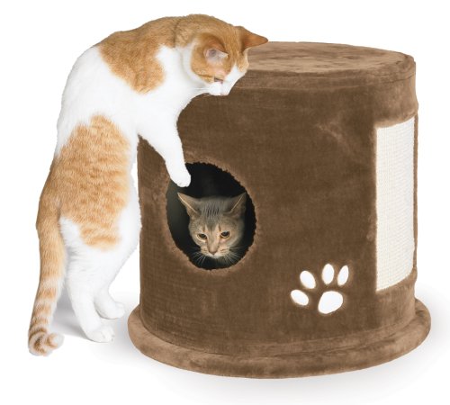 Lazy Pet Plush  Condo, Tan - Single Cat