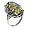 Green Amber and Sterling Silver Large Victorian Ring Sizes 5,6,7,8,9,10,11,12
