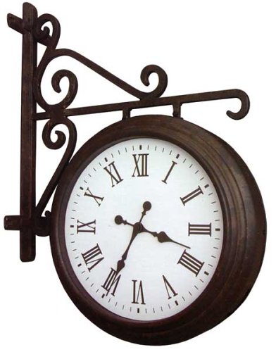 Durocraft DUOTH01163 Two-sided Weather and Time Center with 15 Inch Diameter Clock, Thermometer, Barometer, Humidity Gauge and Wall Mount Bracket