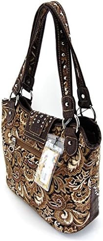 Montana West Handbag Wallet Set, Concho Collection, Brown, NEW