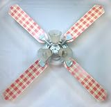 Ceiling Fan 52 Inch: Pink Gingham