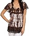 Sakkas Violet Embroidery Tie Dye Sequin Accents Blouse/Top