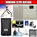Nikon Coolpix S70 12.1MP Digital Camera with 3.5-inch OLED Touch Screen and 5x Wide Angle Optical Vibration Reduction (VR) Zoom (Champagne & Beige) Package 6