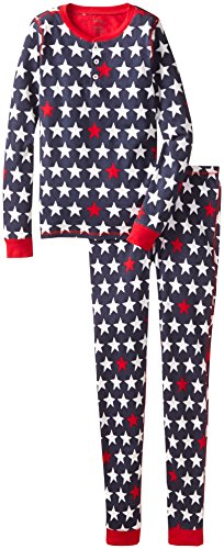 Hatley Little Boys' Two Piece Star-Print Henley Top and Pant Pajama Set