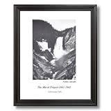 Ansel Adams Yellowstone Falls B/W Photo Wall Picture Black Framed Art Print