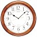 Seiko QXA129BLH Wall Clock Dark Brown Solid Oak Case - Decorative Wall Clocks