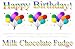 Birthday Balloons Milk Chocolate Fudge Box